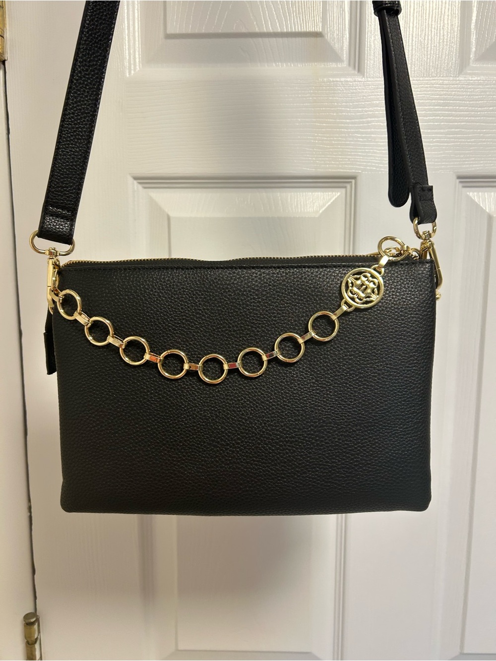 Nanette Lepore Black Pebbled Faux Leather Convertible Crossbody - Picture 9 of 12